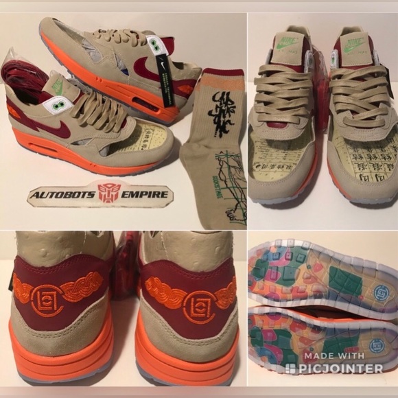 NEW 2021 NIKE AIR MAX 1 ONE CLOT KISS OF DEATH 10.5 + CUSTOM SOCKS Sb Patta Kb x